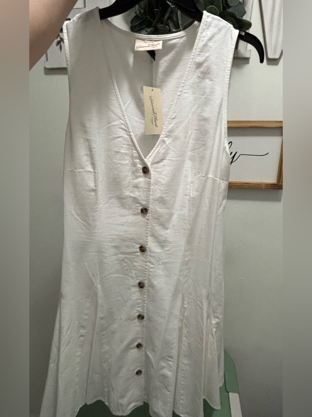 Target White Sleeveless Button-Front Mini Dress - Picture 2 of 3